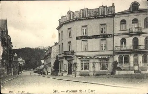 Ak Spa Wallonien Lüttich, Avenue de la Gare, Hotel des Touristes