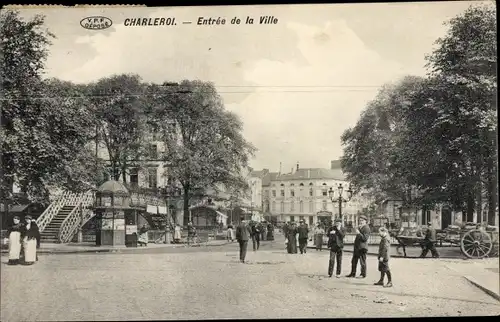 Ak Charleroi Wallonien Hennegau, Entree de la Ville, Passanten