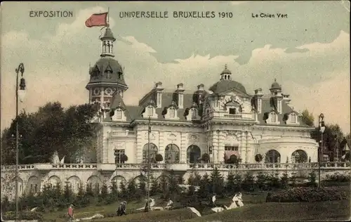 Ak Ixelles Elsene Bruxelles Brüssel Belgien, Le Chien Vert, Exposition Universelle 1910