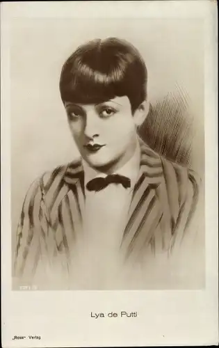 Ak Schauspielerin Lya de Putti, Portrait, Fliege