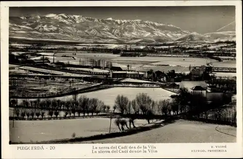 Ak Puigcerda Katalonien, La sierra del Cadi desde la Villa