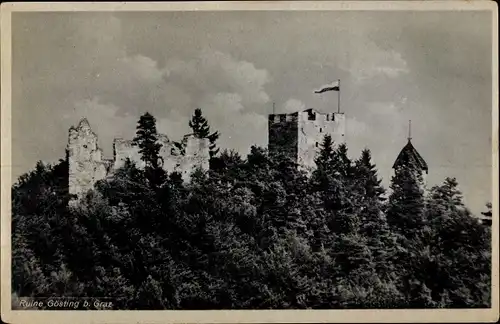 Ak Gösting Graz Steiermark, Ruine Gösting