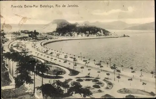 Ak Botafogo Rio de Janeiro Brasilien, Avenida Beira mar