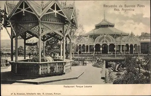 Ak Buenos Aires Argentinien, Recuerdo de Buenos Aires, Restaurant Parque Lezama