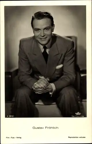 Ak Schauspieler Gustav Fröhlich, Anzug, Portrait