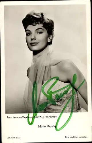 Ak Schauspielerin Maria Perschy, Portrait, Autogramm