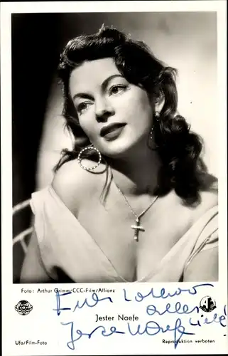 Ak Schauspielerin Jester Naefe, Portrait, Autogramm