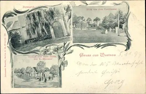 Ak Wustrau Altfriesack Fehrbellin in Brandenburg, Zietengrab, Gasthof zum alten Zieten