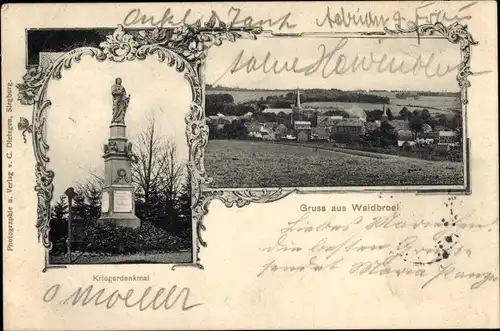Ak Waldbröl im Oberbergischen Land, Kriegerdenkmal, Blick auf den Ort
