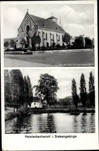 Ak Heisterbacherrott Königswinter am Rhein, Kirche, Kriegerdenkmal