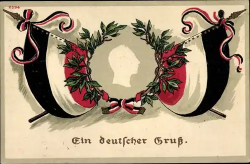 Präge Litho Kaiser Wilhelm II., Ein deutscher Gruß