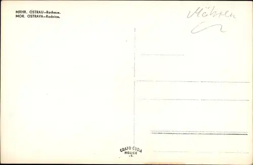 Ak Moravská Ostrava Mährisch Ostrau Region Mährisch Schlesien, Rathaus