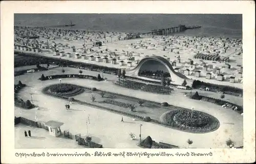 Ak Świnoujście Swinemünde Pommern, Musikpavillon, Strand