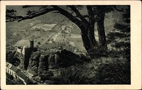 Ak Strekov Schreckenstein Ústí nad Labem Aussig Elbe Stadt, Burg