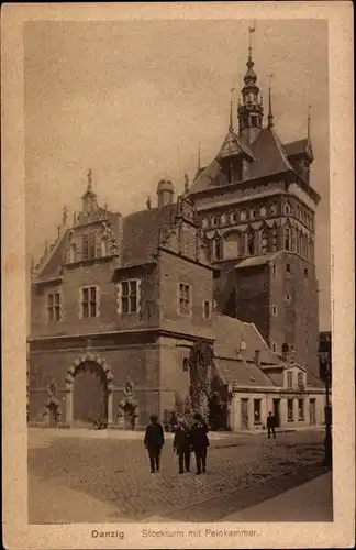 Ak Gdańsk Danzig, Stockturm mit Peinkammer