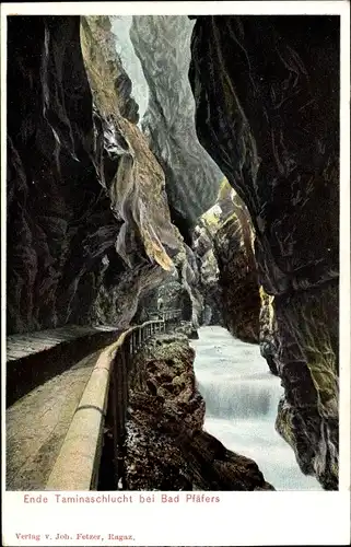 Ak Valens Kanton St. Gallen, Ende Taminaschlucht