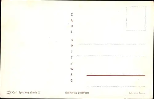 Künstler Ak Spitzweg, C., Freunde-Treffen, Alkohol, Picknick, Toast