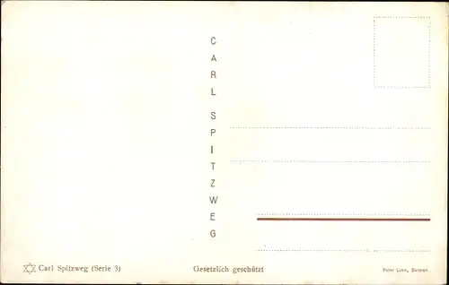 Künstler Ak Spitzweg, Carl, Straßenpartie, Kutsche, Reiter, Gasthaus