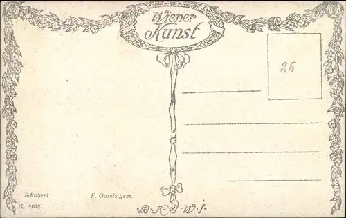 Künstler Ak Gareis, F., Komponist Schubert, Frau bringt kühles Getränk mit