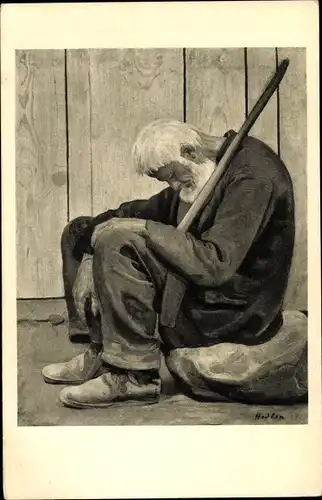 Künstler Ak Hodler, F., Der Lebensmüde