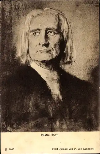 Künstler Ak Lenbach, F., Komponist Franz Liszt