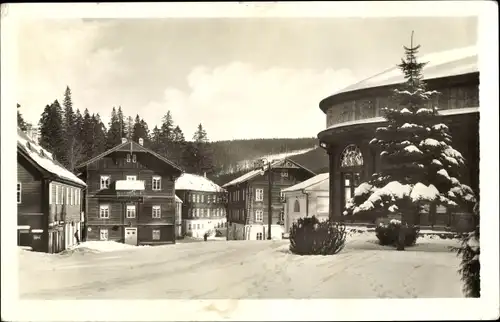 Ak Karlova Studánka Bad Karlsbrunn Mährisch Schlesien, Partie im Winter