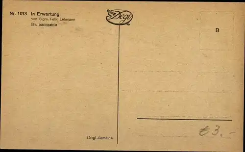 Künstler Ak Lehmann, Felix, In Erwartung