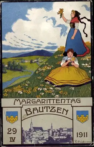 Künstler Ak Bautzen in der Lausitz, Margarittentag am 28. April 1911