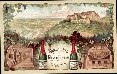 Ak Freyburg an der Unstrut, Rotkäppchen Sekt, Kloss und Foerster, Lagerfässer