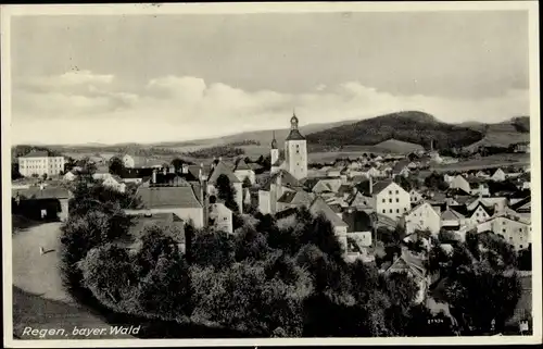 Ak Regen im Bayerischen Wald, Blick auf den Ort