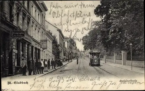 Ak Mönchengladbach am Niederrhein, Krefelderstraße, Straßenbahn, Photographie Gebr. Krämer