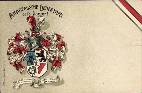 Studentika Ak Akademische Liedertafel sei's Panier, Im Liede verbündet sich die Freude