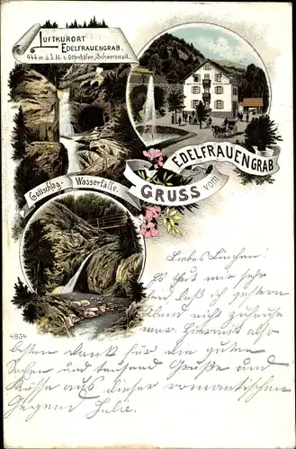 Litho Ottenhöfen im Schwarzwald, Edelfrauengrab, Gottschlag Wasserfälle