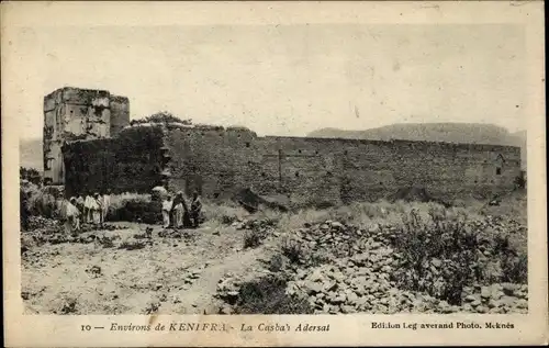 Ak Khénifra Marokko, Casbah Adersat, Mauerwerk, Stadtansicht