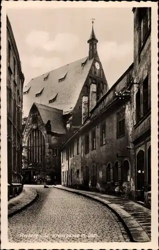 Ak Freiberg Sachsen, Kreuzgasse mit Dom