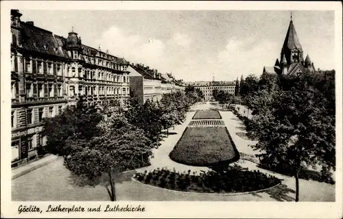 Ak Görlitz in der Lausitz, Lutherplatz, Lutherkirche