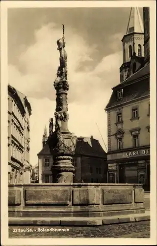 Ak Zittau in Sachsen, Rolandbrunnen