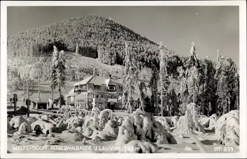 Ak Waltersdorf Großschönau Oberlausitz, Lausche, Rübezahlbaude, Winter