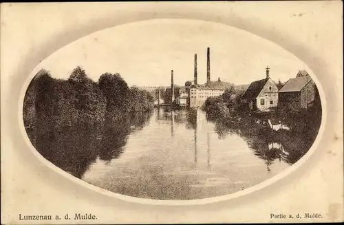 Ak Lunzenau in Sachsen, Partie an der Mulde