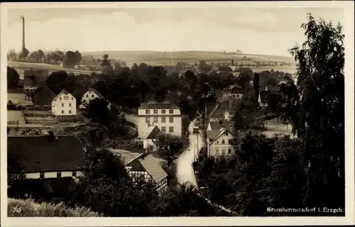 Ak Krumhermersdorf Zschopau im Erzgebirge Sachsen, Blick auf den Ort, Straße