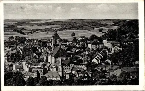 Ak Lößnitz im Erzgebirge Sachsen, Blick auf den Ort mit Umgebung