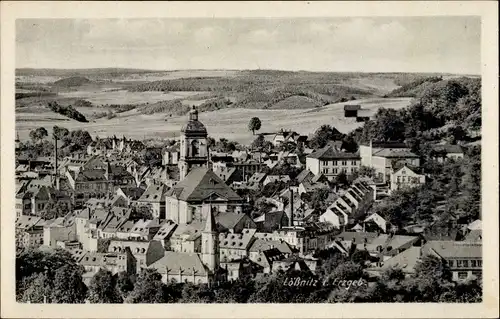 Ak Lößnitz im Erzgebirge Sachsen, Blick auf den Ort mit Umgebung