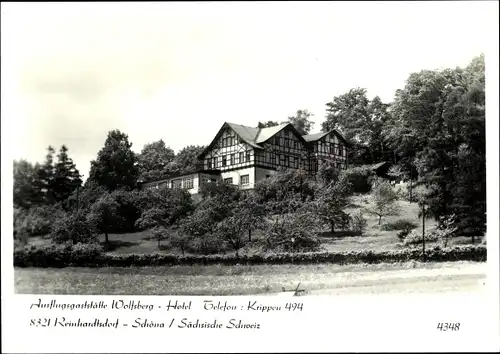 Ak Reinhardtsdorf Schöna Sächsische Schweiz, Ausflugsgaststätte Wolfsberg Hotel