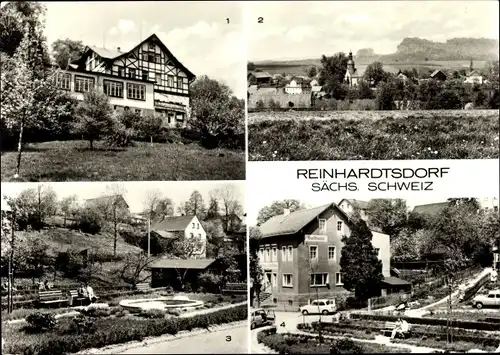 Ak Reinhardtsdorf Schöna Sächsische Schweiz, Hotel Wolfberg, Blick zum Falkenstein, Teilansicht