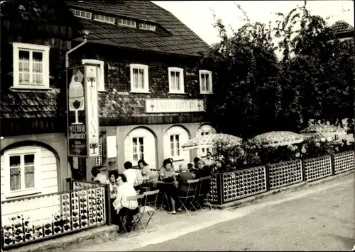 Ak Schönbach in der Oberlausitz, Milchbar Oberlausitz, Terrasse
