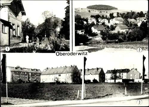 Ak Oberoderwitz Oderwitz in der Oberlausitz, Spitzbergbaude mit Aussichtsfelsen, AWG Siedlung