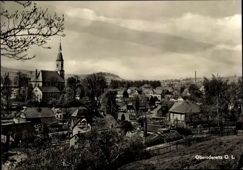 Ak Oberoderwitz Oberlausitz, Teilansicht, Kirche