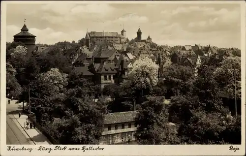 Ak Nürnberg in Mittelfranken, Burg, Blick vom Hallertor