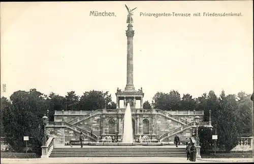 Ak München, Prinzregententerrasse mit Friedensdenkmal