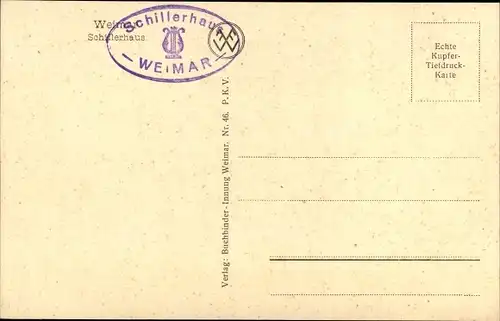 Ak Weimar in Thüringen, Schillerhaus, Wohnzimmer und Arbeitszimmer